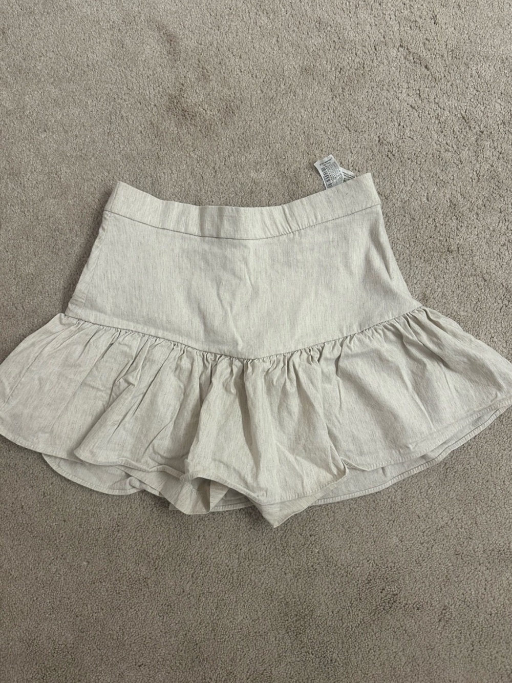 Zara Cream Ruffle Mini Skirt